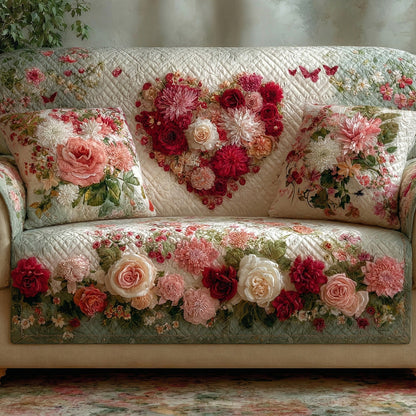 Soft Romance Haven Quilted Sofa Cover NCU0LDH203
