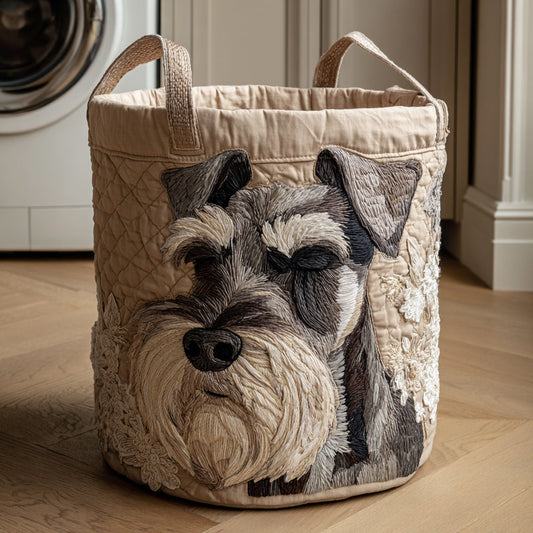 Soft Schnauzer Portrait Quilted Laundry Basket NCU0HNH535