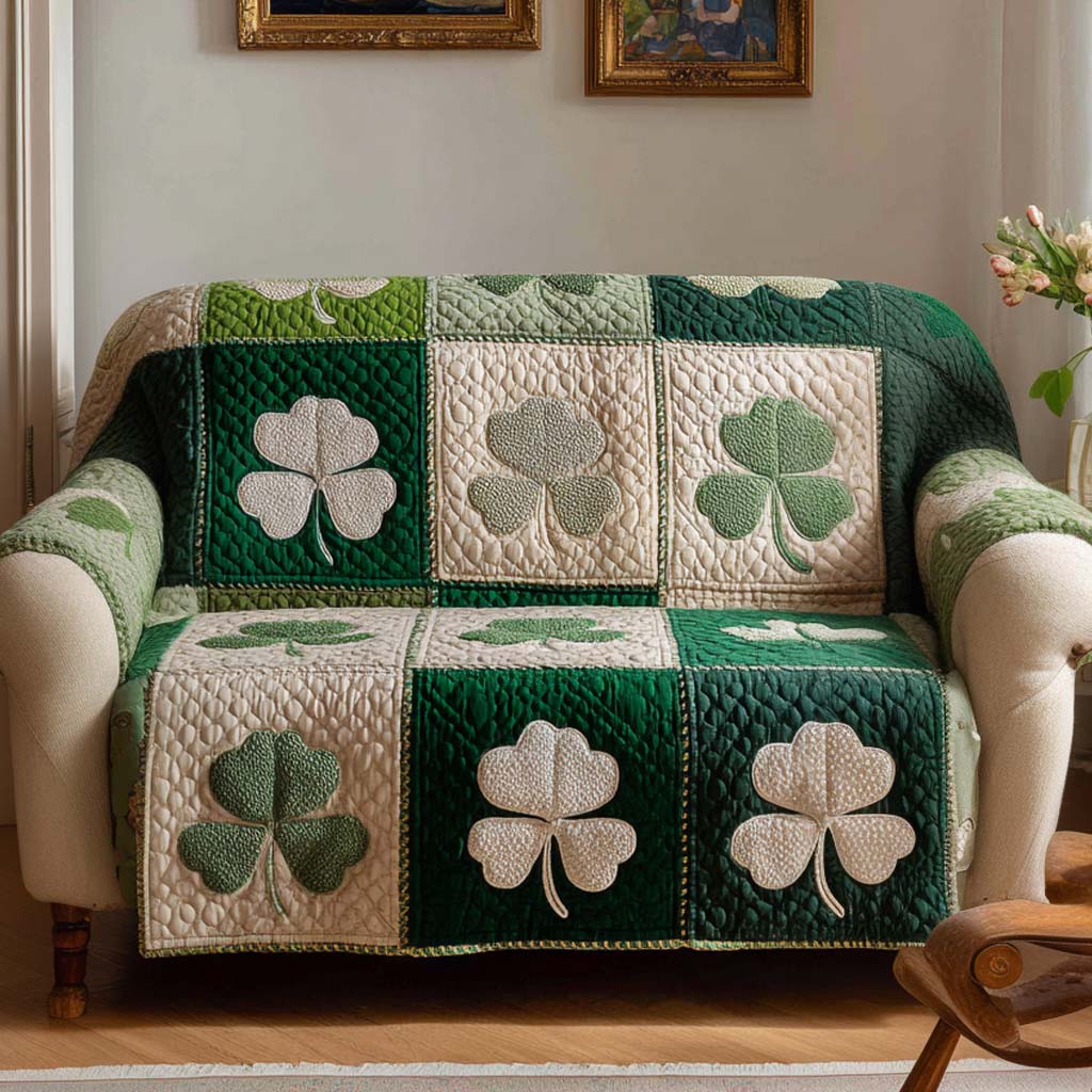 Soft Shamrock Quilted Sofa Cover NCU0NXD1369