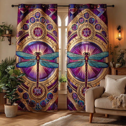 Soft Sky Dragonfly Quilted Curtains NCU0NTD979