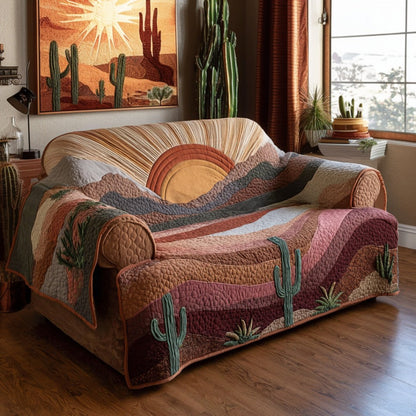Soft Succulent Quilted Sofa Cover NCU0DV1791