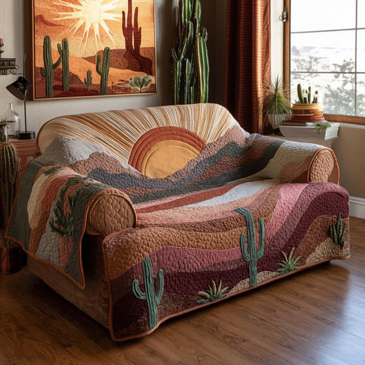 Soft Succulent Quilted Sofa Cover NCU0DV1791