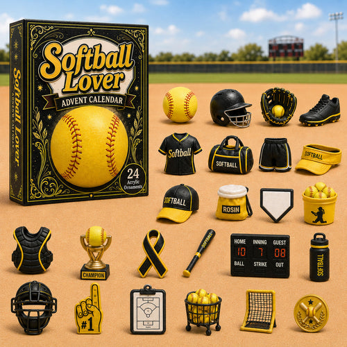 CHRISTMAS KICKOFF 40% OFF - Softball Lover Advent Calendar 2026 - 24-Day Festive Countdown, Acrylic Charms Blind Box - Gift For Sports Lovers