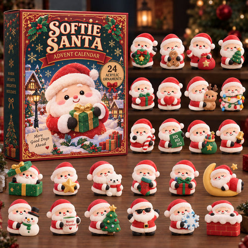 CHRISTMAS KICKOFF 40% OFF - Softie Santa Advent Calendar 2026 - 24-Day Festive Countdown, Acrylic Charms Blind Box - Gift For Kids AC0TM389