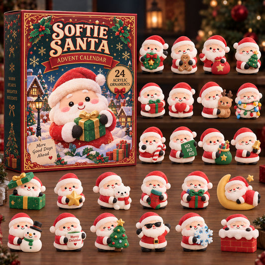 CHRISTMAS KICKOFF 40% OFF - Softie Santa Advent Calendar 2026 - 24-Day Festive Countdown, Acrylic Charms Blind Box - Gift For Kids AC0TM389