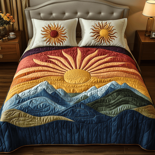 Solar Glow 3-Piece Quilted Bedding Set NCU0TH2420