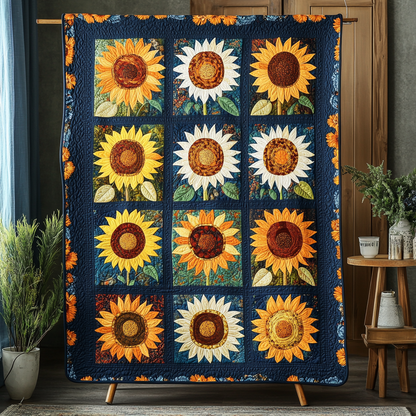 Solar Sunflower Quilted Blanket NCU0VH143