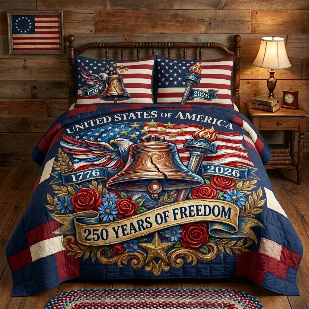 Sound Of Freedom 3-Piece Quilted Bedding Set NCU0DQQ0767