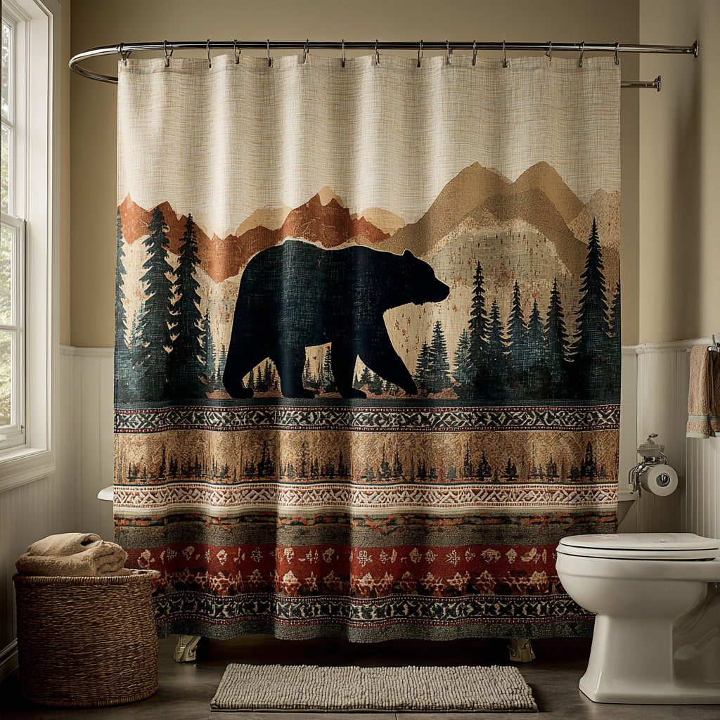 Southwest Bear Stripe Shower Curtain NCU0LDH817