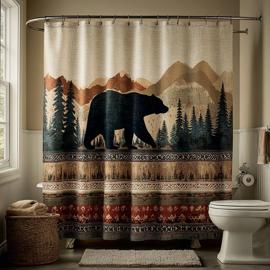 Southwest Bear Stripe Shower Curtain NCU0LDH817
