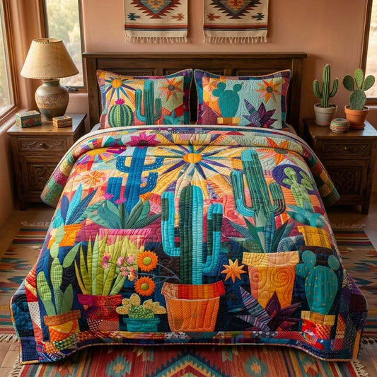 Southwest Garden 3-Piece Quilted Bedding Set NCU0DQQ0783