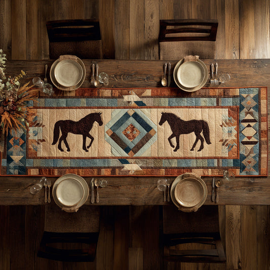 Southwestern Horse Path Quilted Table Runner NCU0HNH472