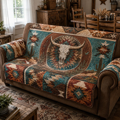 Southwestern Longhorn Quilted Sofa Cover NCU0PTT3422
