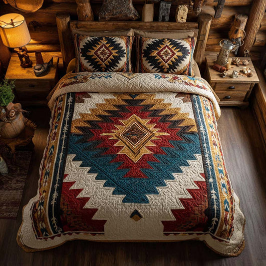 Southwestern Sunrise Peak 3-Piece Quilted Bedding Set NCU0NXD1084