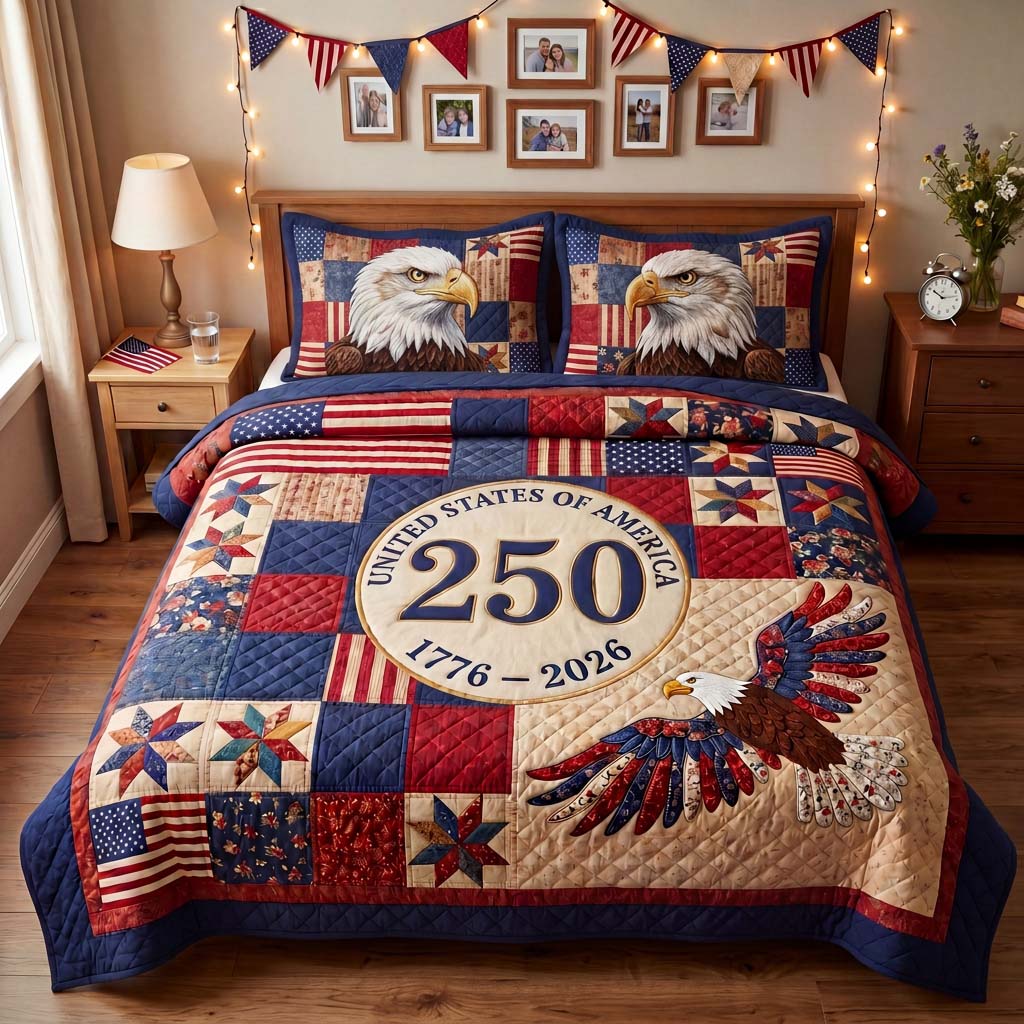 Sovereign Flight 250 3-Piece Quilted Bedding Set NCU0HNH1071