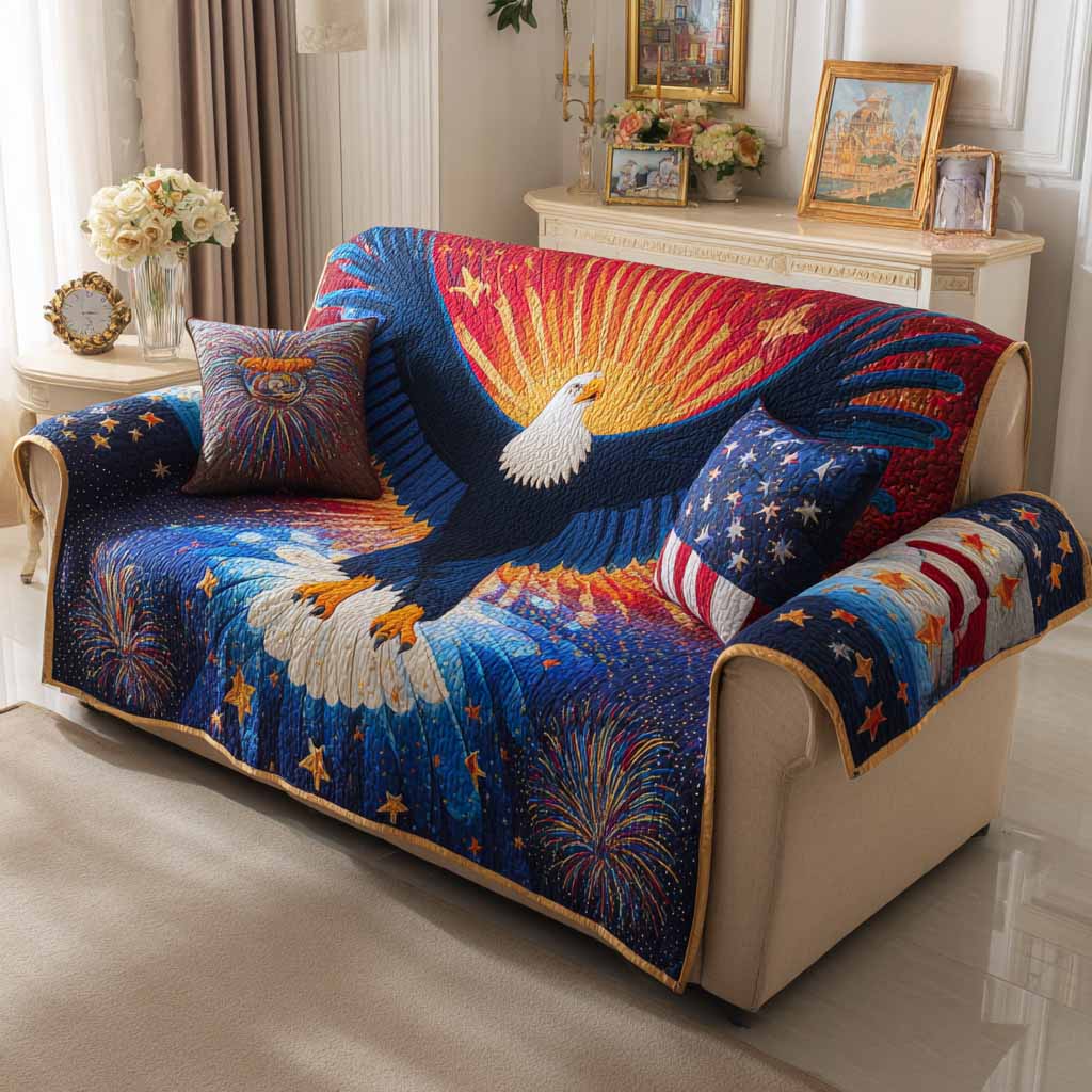 Sovereign Sky Quilted Sofa Cover NCU0NXD1580