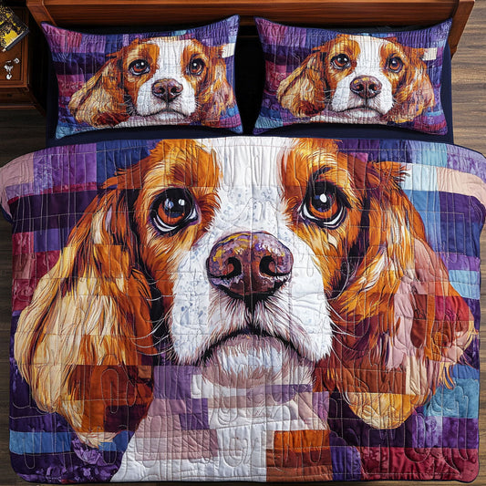 Spaniel Charm 3-Piece Quilted Bedding Set NCU0PTT427