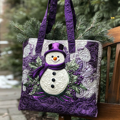 Sparkling Snowman Quilted Tote Bag NCU0PTT1710