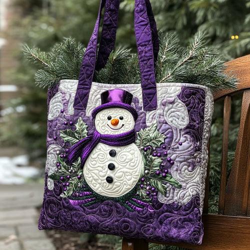 Sparkling Snowman Quilted Tote Bag NCU0PTT1710