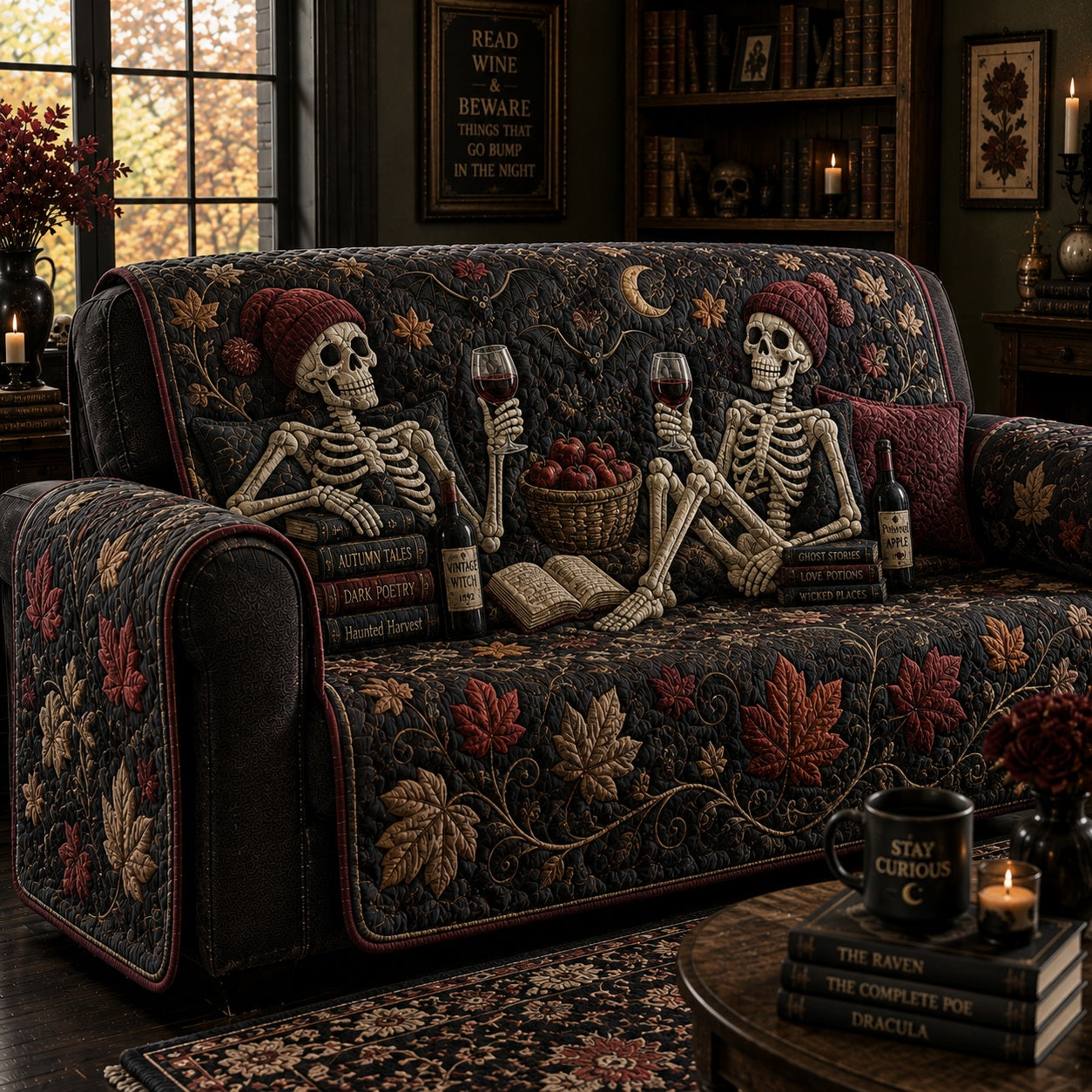 Spectral Autumn Harvest Quilted Sofa Cover NCU0PVL1053