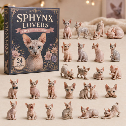 CHRISTMAS KICKOFF 40% OFF - Sphynx Lover Advent Calendar 2026 - 24-Day Festive Countdown, Acrylic Charms Blind Box - Gift For Cat Lovers