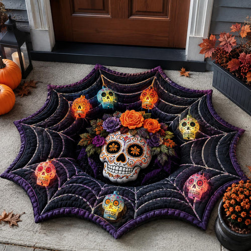 Spider Skull Bloom Custom Shape Doormat NCU0DV2314