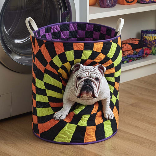 Spiral Bulldog Quilted Laundry Basket NCU0NXD317