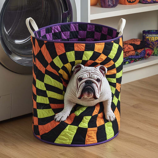 Spiral Bulldog Quilted Laundry Basket NCU0NXD317