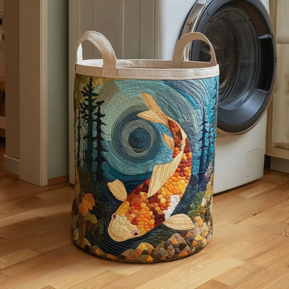 Spiral Depths Koi Quilted Laundry Basket NCU0NXD363