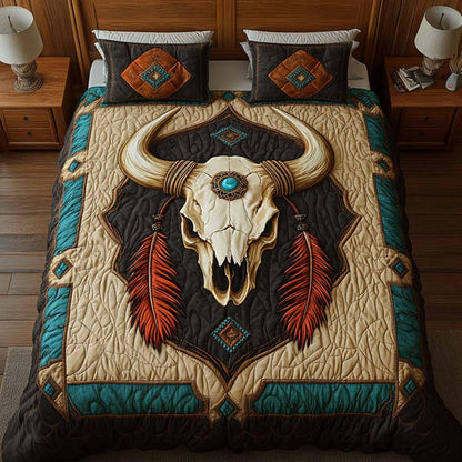 Spirit Buffalo 3-Piece Quilted Bedding Set NCU0NXD1744