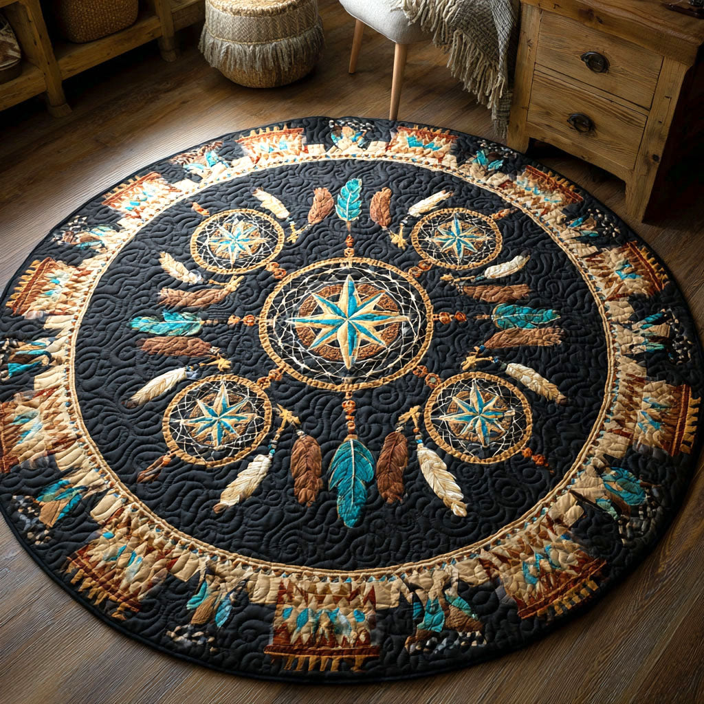 Spirit Compass Quilted Round Mat NCU0NTV701