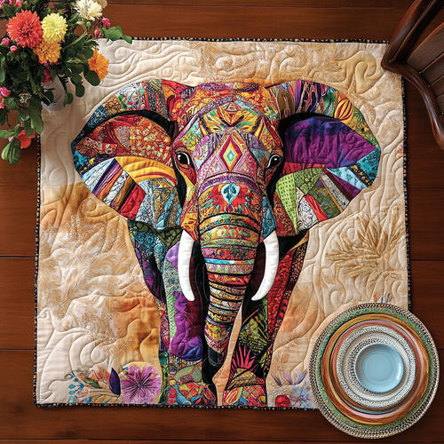 Spirit Elephant Quilted Table Topper NCU0DDK545