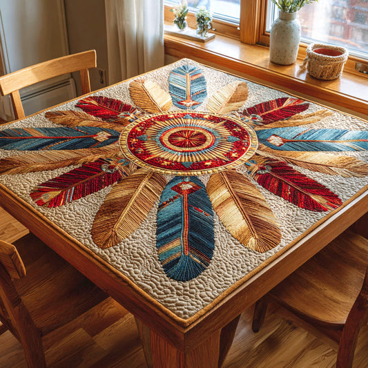 Spirit Feather Quilted Table Topper NCU0NTD291
