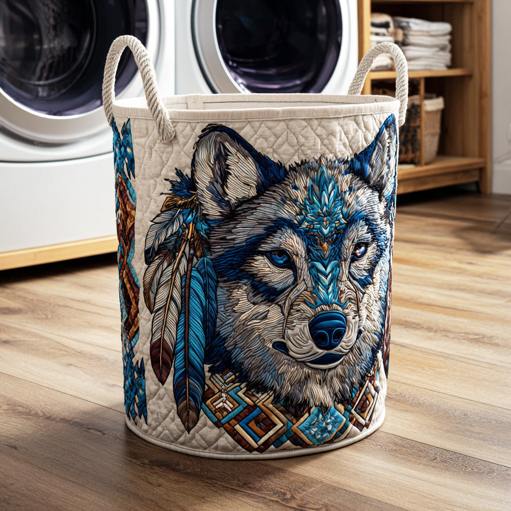Spirit Howl Wolf Quilted Laundry Basket NCU0NTD970