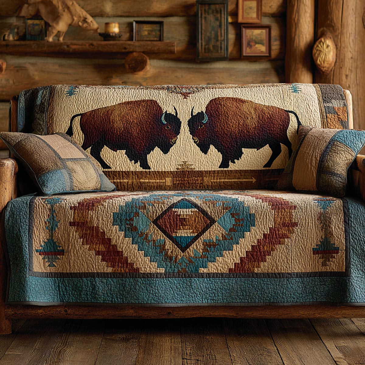 Spirit Lodge Quilted Sofa Cover NCU0DV1775