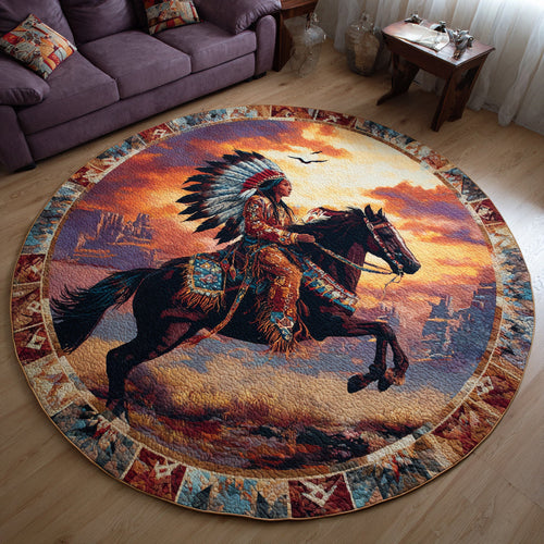 Spirit Native Woman Quilted Round Mat NCU0HNH356