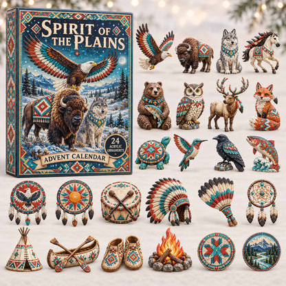 CHRISTMAS KICKOFF 40% OFF - Spirit Of The Plains Advent Calendar 2026 - 24-Day Festive Countdown, Acrylic Charms Blind Box - Gift For Family and Friends AC0TD009