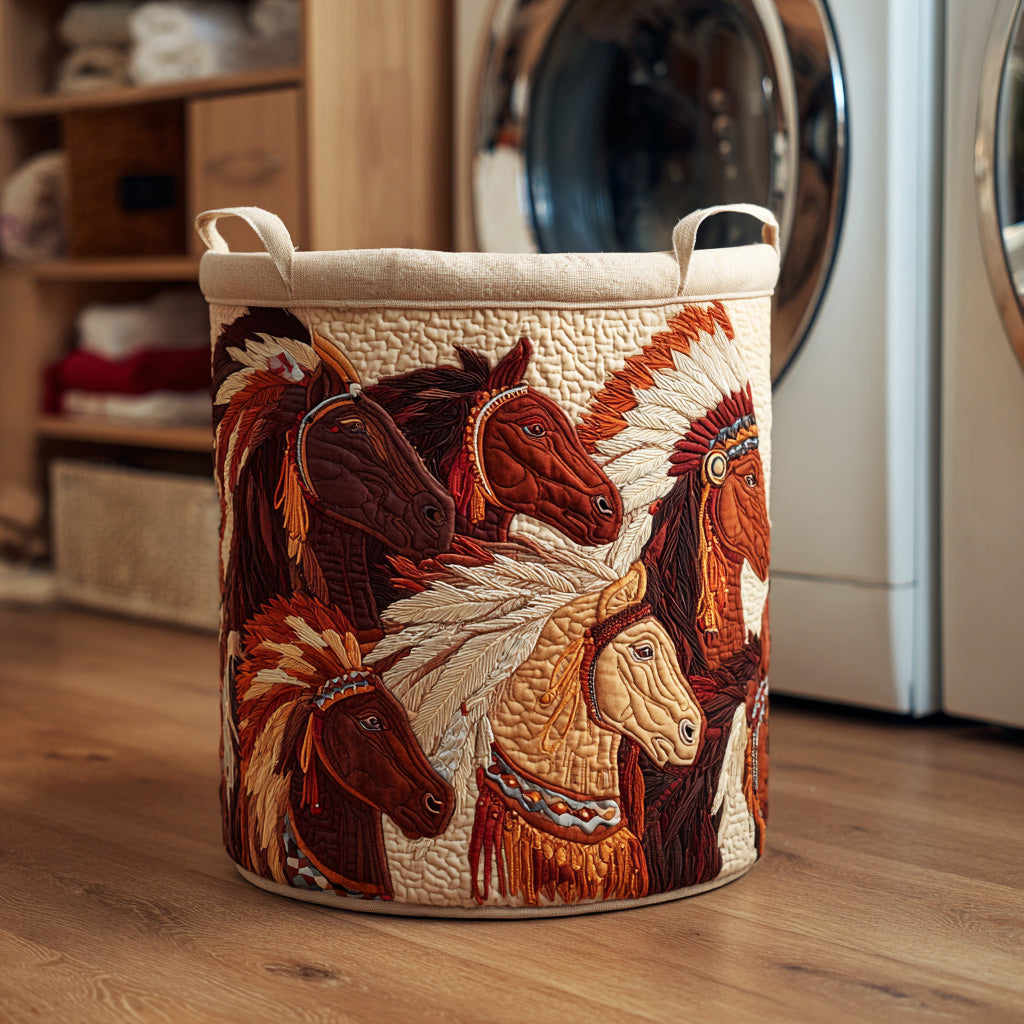 Spirit Plains Horse Quilted Laundry Basket NCU0NTD961