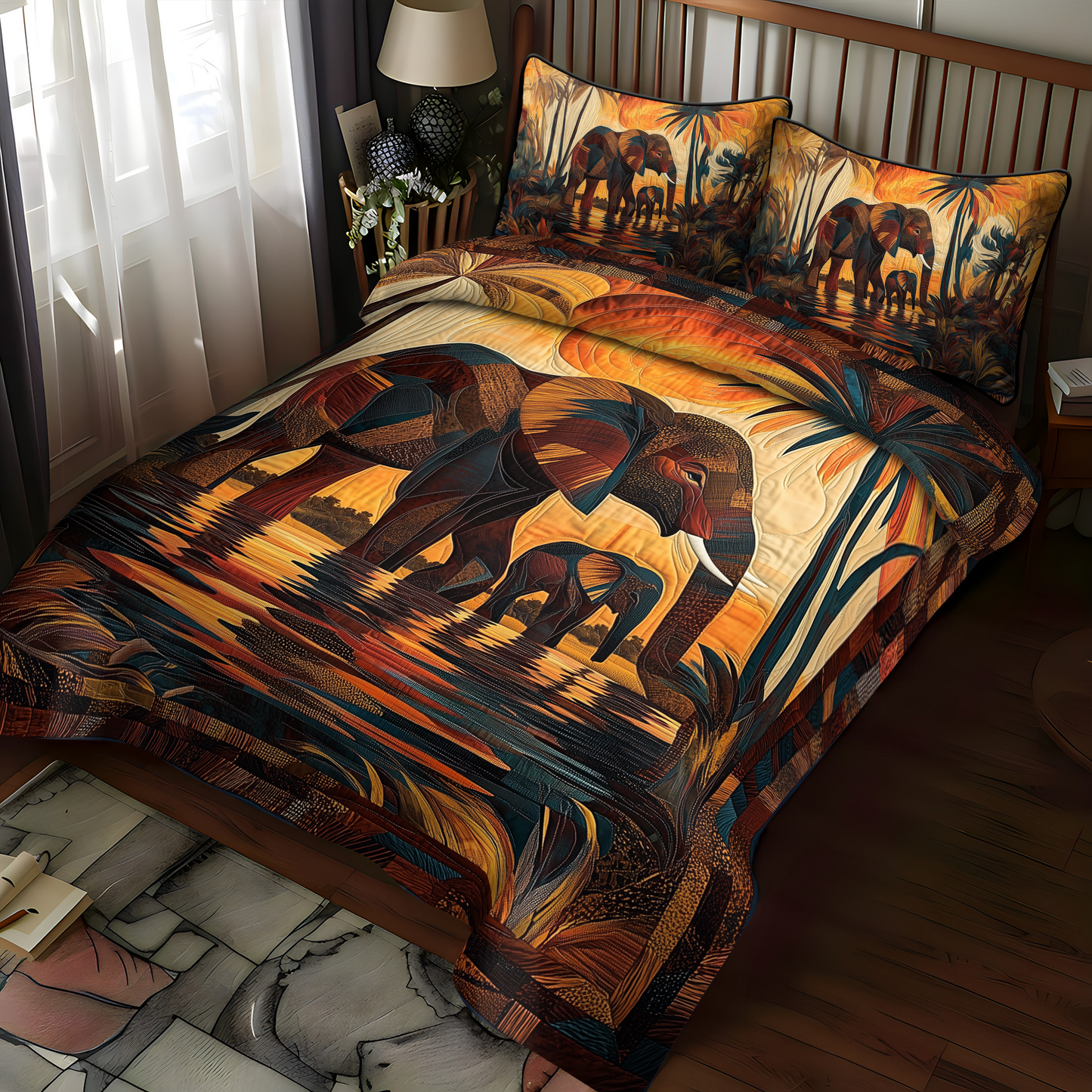Spirit Rider Quilted 3-Piece Quilted Bedding Set NCU0DK1991
