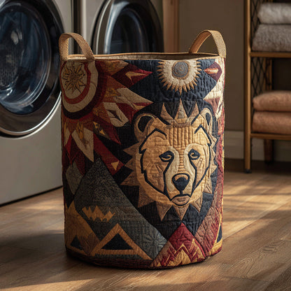 Spirit Tribal Bear Quilted Laundry Basket NCU0HNH529