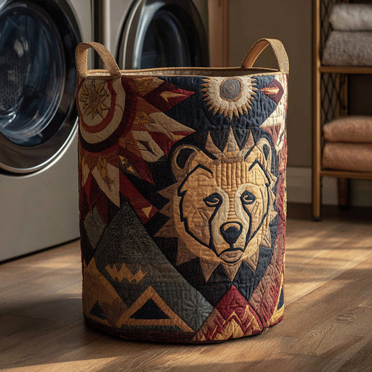 Spirit Tribal Bear Quilted Laundry Basket NCU0HNH529