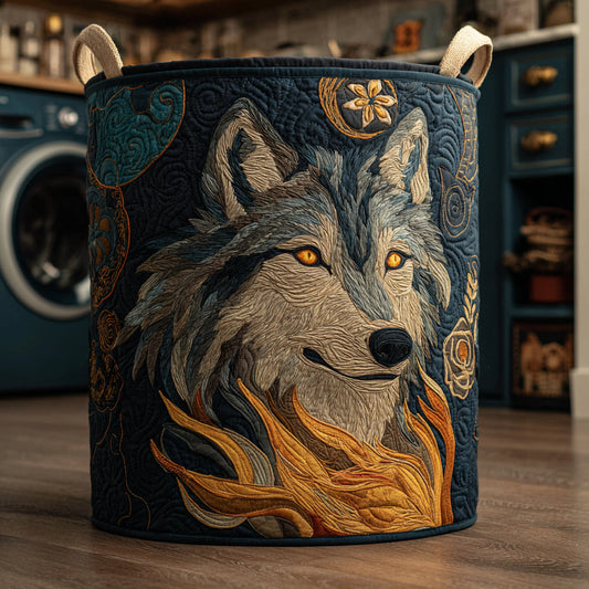 Spirit Wolf Quilted Laundry Basket NCU0HNH672