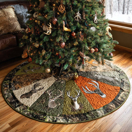 Spirit of the Deer Christmas Quilted Tree Skirt NCU0PTT1821