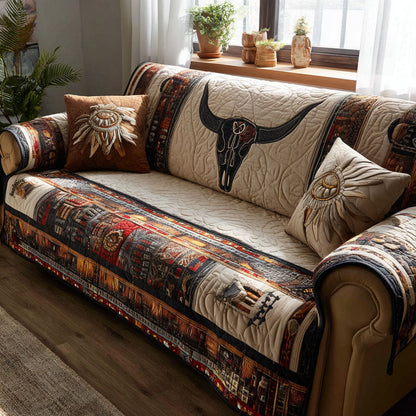 Spirit of the Longhorn Quilted Sofa Cover NCU0PTT2798
