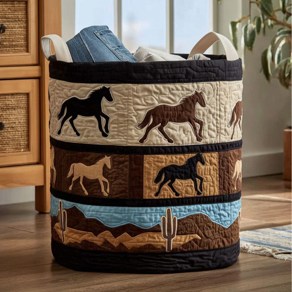 Spirit of the Open Range Quilted Laundry Basket NCU0PTT2742