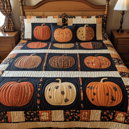 Spooky Harvest 3-Piece Quilted Bedding Set NCU0TH1961
