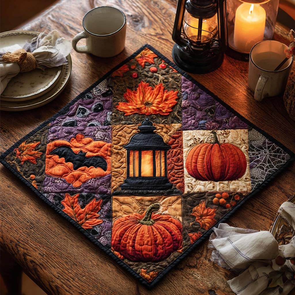 Spooky Autumn Glow Quilted Table Topper NCU0NTD001