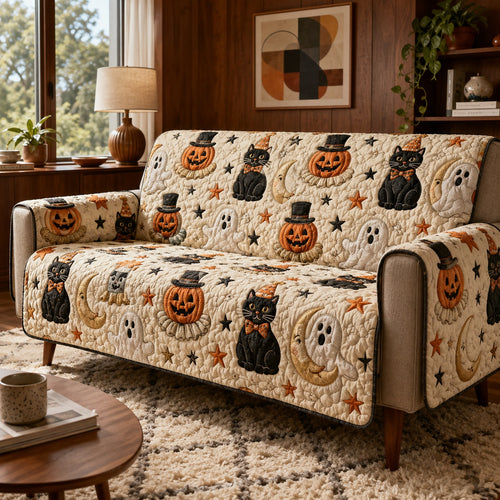 Spooky Ghosts Quilted Sofa Cover NCU0PVL944