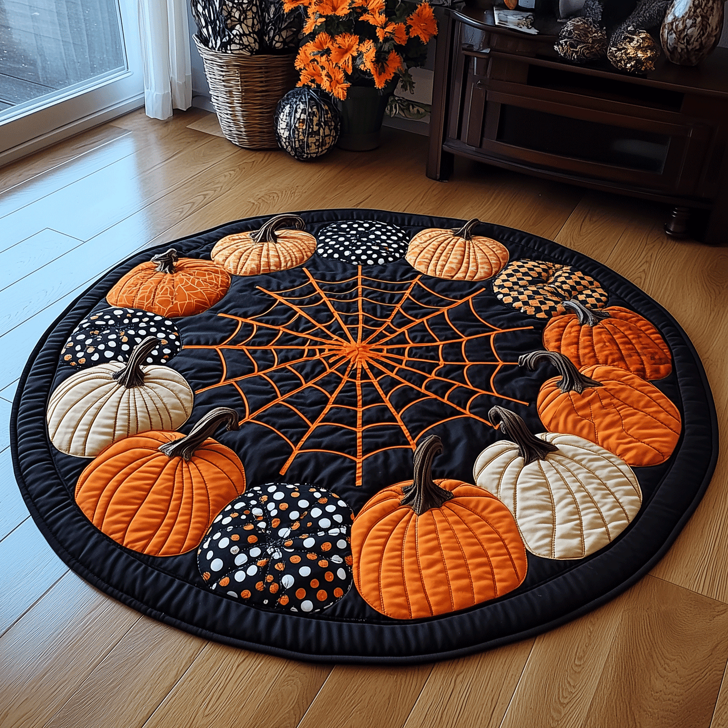 Spooky Harvest Quilted Round Mat NCU0TH1904