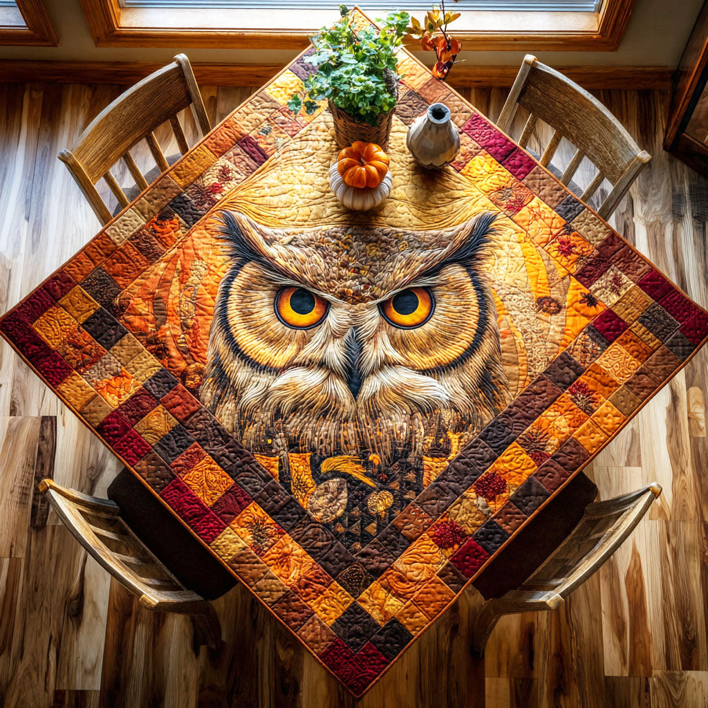Spooky Owl Quilted Table Topper NCU0NTD333